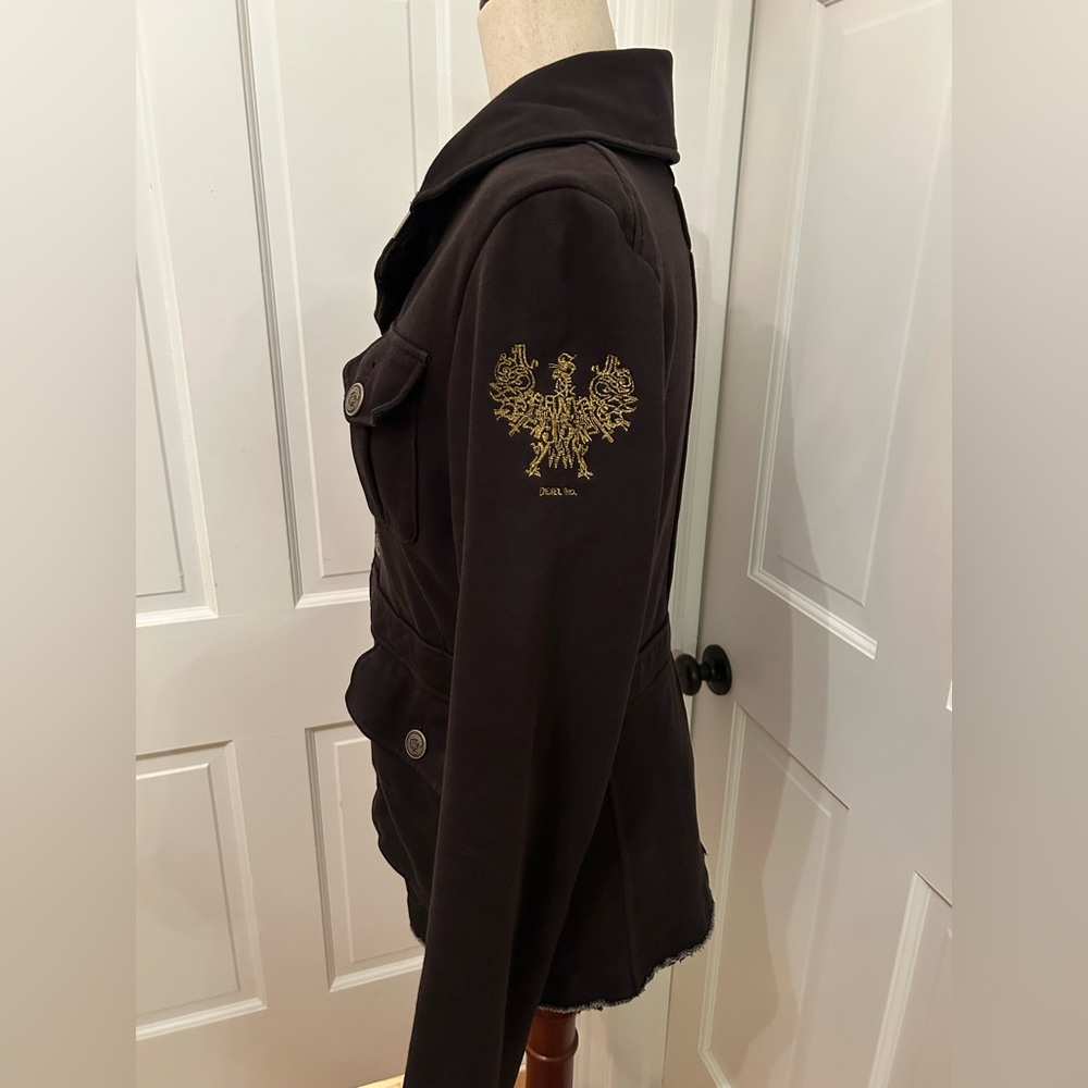 DIESEL Y2K Military Safari Fleece Jacket Embroidered Crest M - Picture 6 of 14